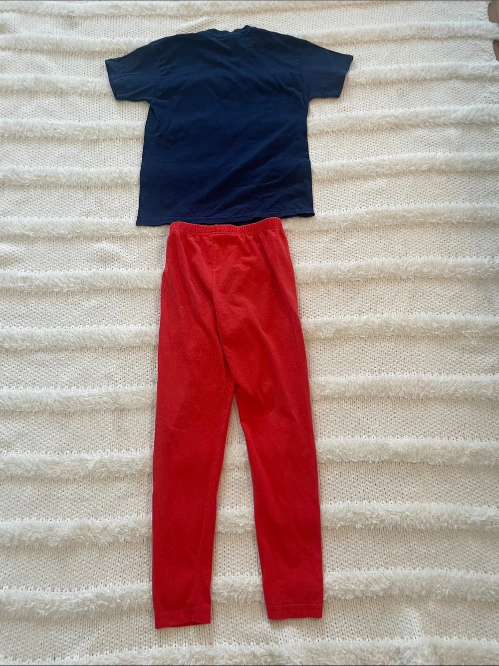 Gap Red Leggings girl size M age 7 8 short sleeve navy blue graphic T-shirt 6 8